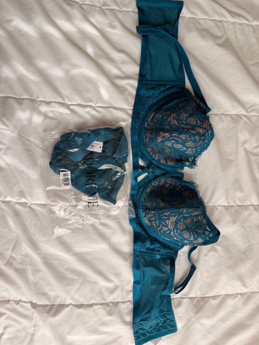 Adore Me Lace Bra & Panty Set, 38DD, NWT